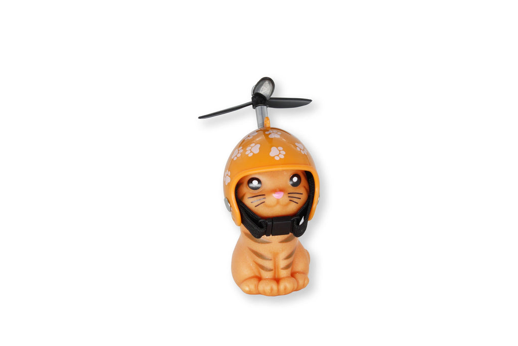 Chaton avec casque et hélice pour guidon