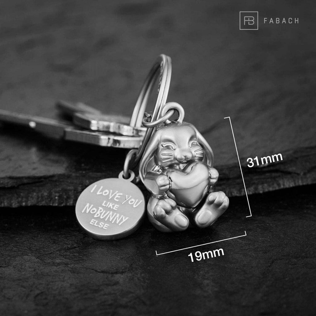 Rabbit Bunny key ring “I love you like nobunny else”