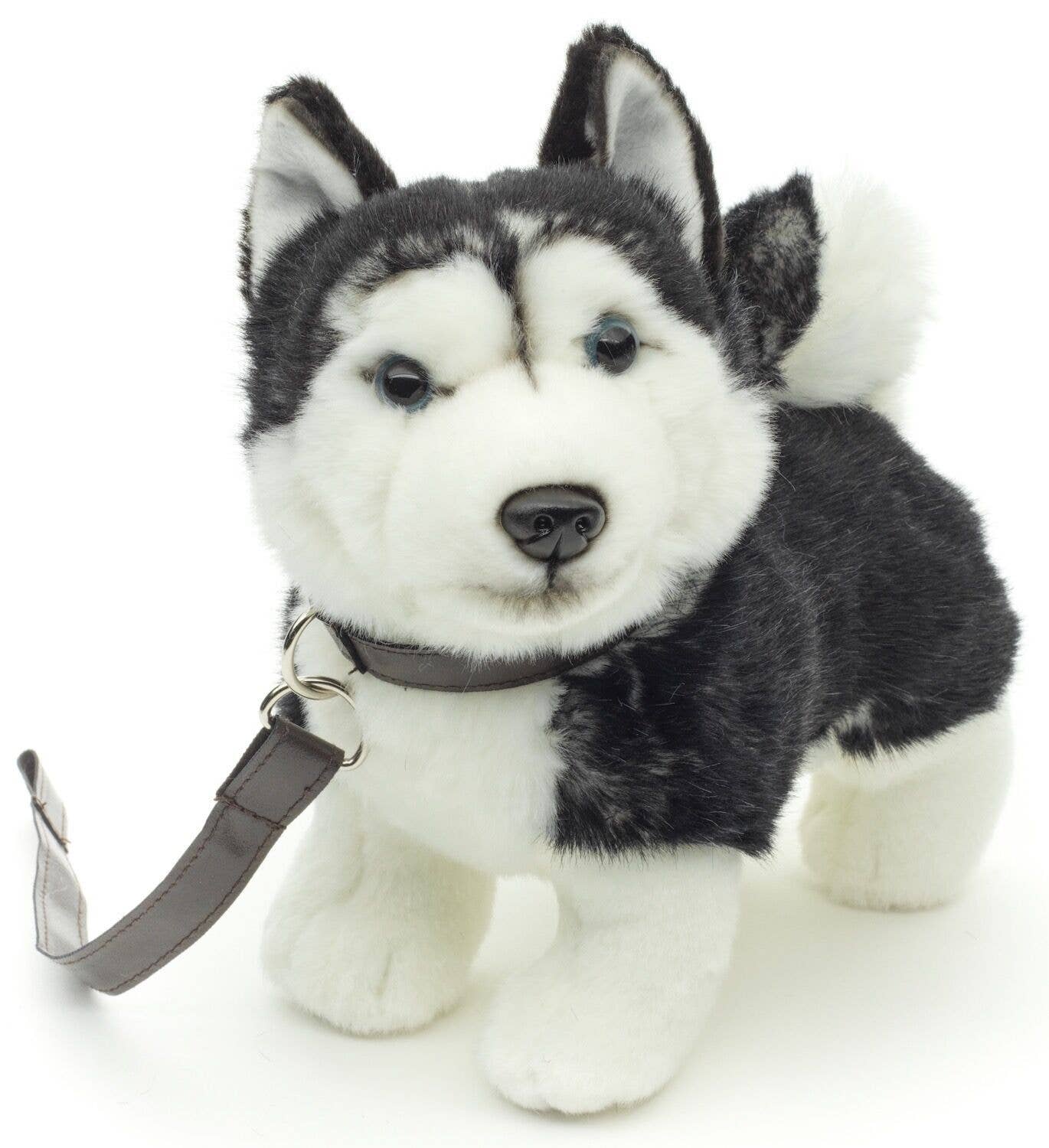 Peluche Chiot husky, debout avec laisse Uni Toys