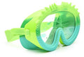 Bling2o MASQUE DE NATATION: DRAGON - Glisseur Vert, bleu, vert, silicone, sangle réglable, Protection UV à 100 %, anti-buée, en boîte de rangement transparente, 6+