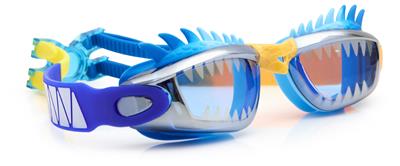 Bling2o LUNETTES DE NATATION: DRACO - Dragon Bleu, bleu, silicone, sangle réglable, Protection UV à 100 %, anti-buée, en boîte de rangement transparente, 3+