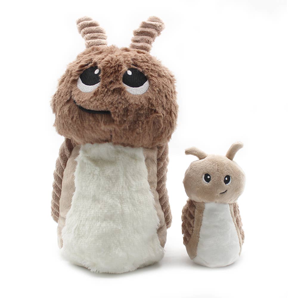 Speedou the snail mom and baby plush, brown and beige – Les Ptipotos