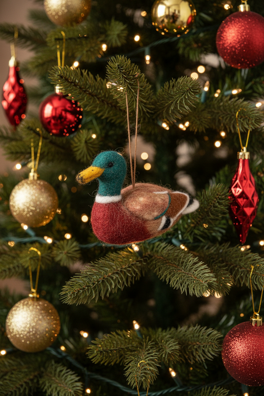 Balul de Crăciun din pâslă Maddox the Mallard Duck