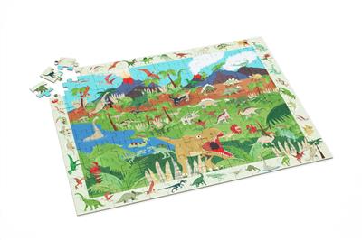 Scratch Puzzle 150pcs: DISCOVERY / DINOSAURES 60x43,5cm, en carton, en boîte diam.26xH10cm, 6+