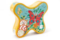 Scratch Jeu: JEU DE PAPILLON 3-en-1: 12 papillons avec points (magnétique, en bois) et 2 cannes à pêche (magnétique, en bois), domino 9.5x5cm (28 pièces, en carton) et memo (32 pièces, en carton), en boîte forme papillon, 18m+