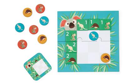 Scratch Solo Game: KOALA CHALLENGE 16,6x16,5cm, un jeu de réflexion en solo avec 30 missions, en boîte forme 22x14,3x3,5cm, 5+