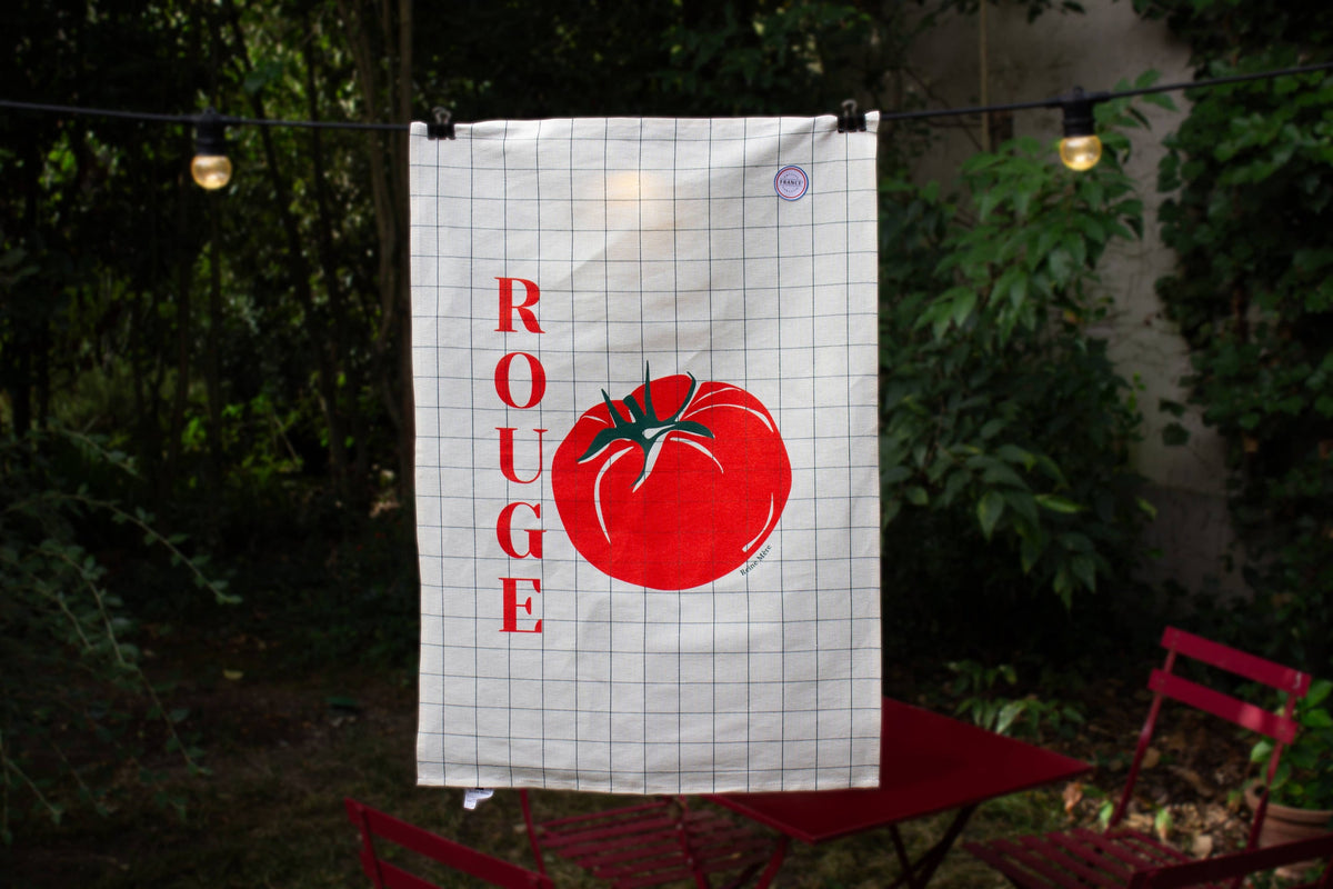 Torchon Rouge Tomate à motif fruité – Reine Mère