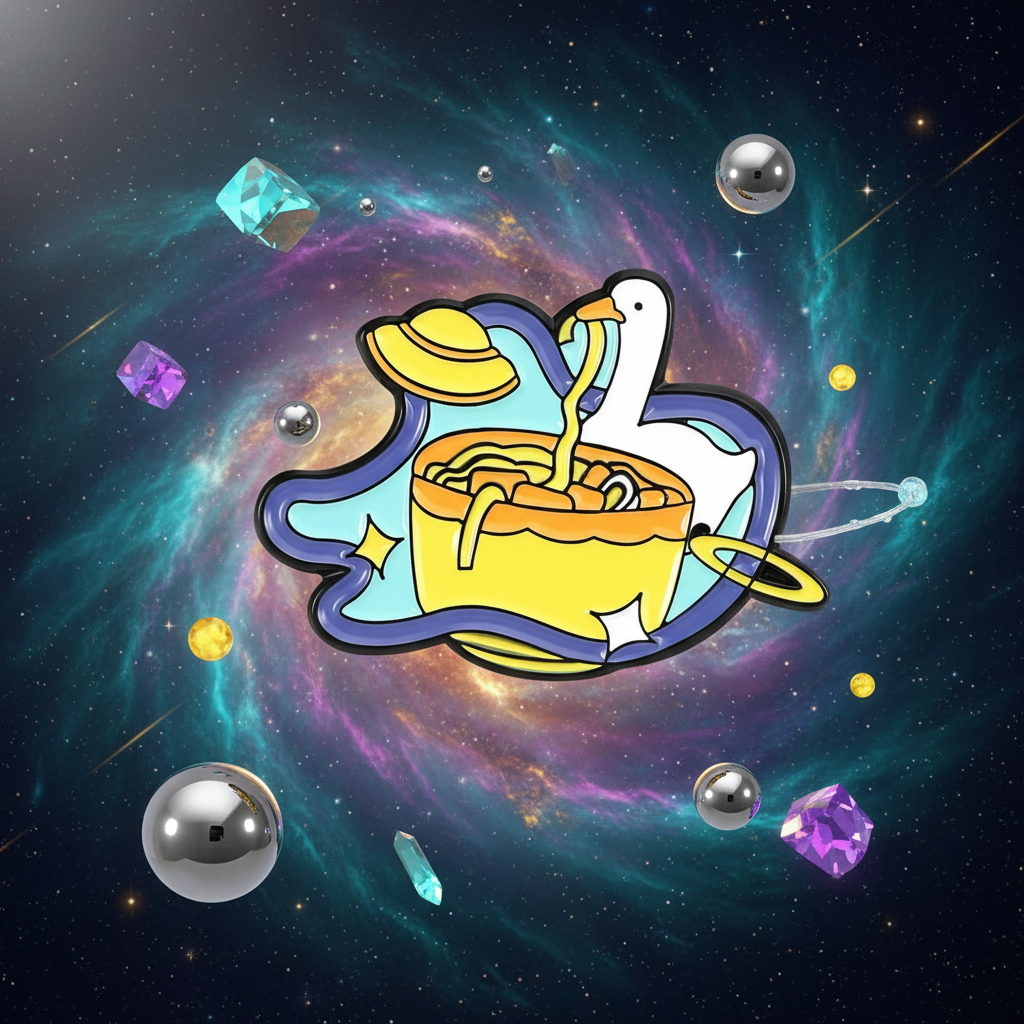 Alfiler de pato blanco "Space Noodle"