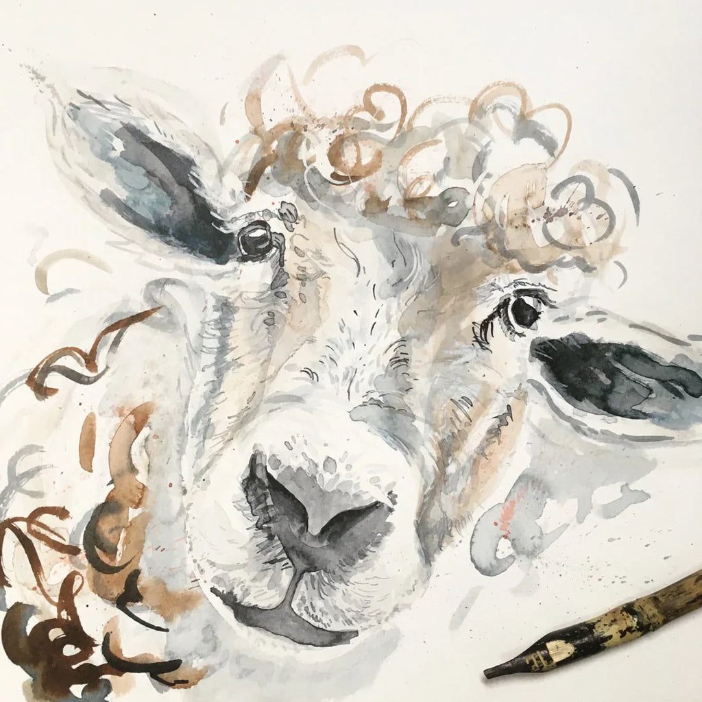 carte de voeux aquarelle mouton kate moby 