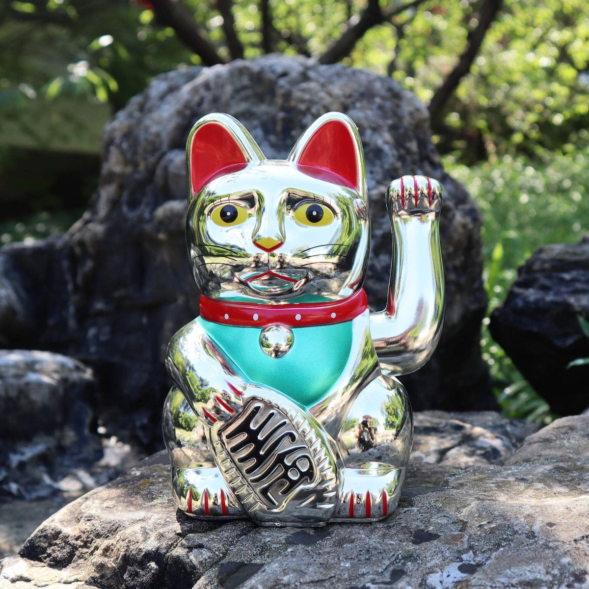 Lucky Silver Cat 15cm