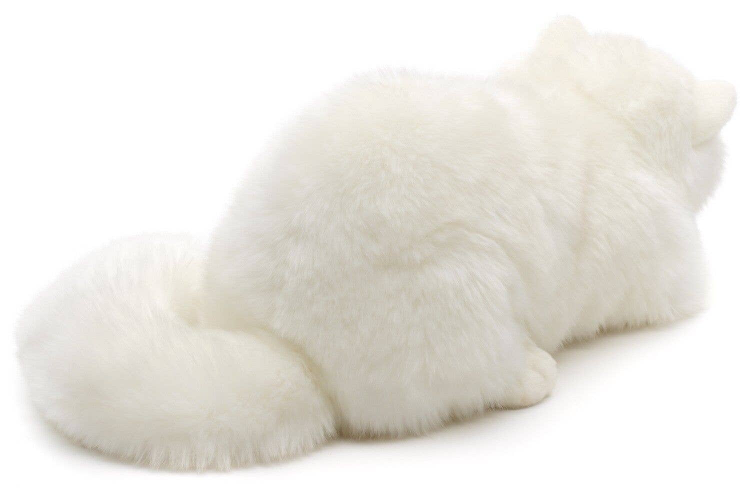 Peluche chat persan blanc couché Uni Toys