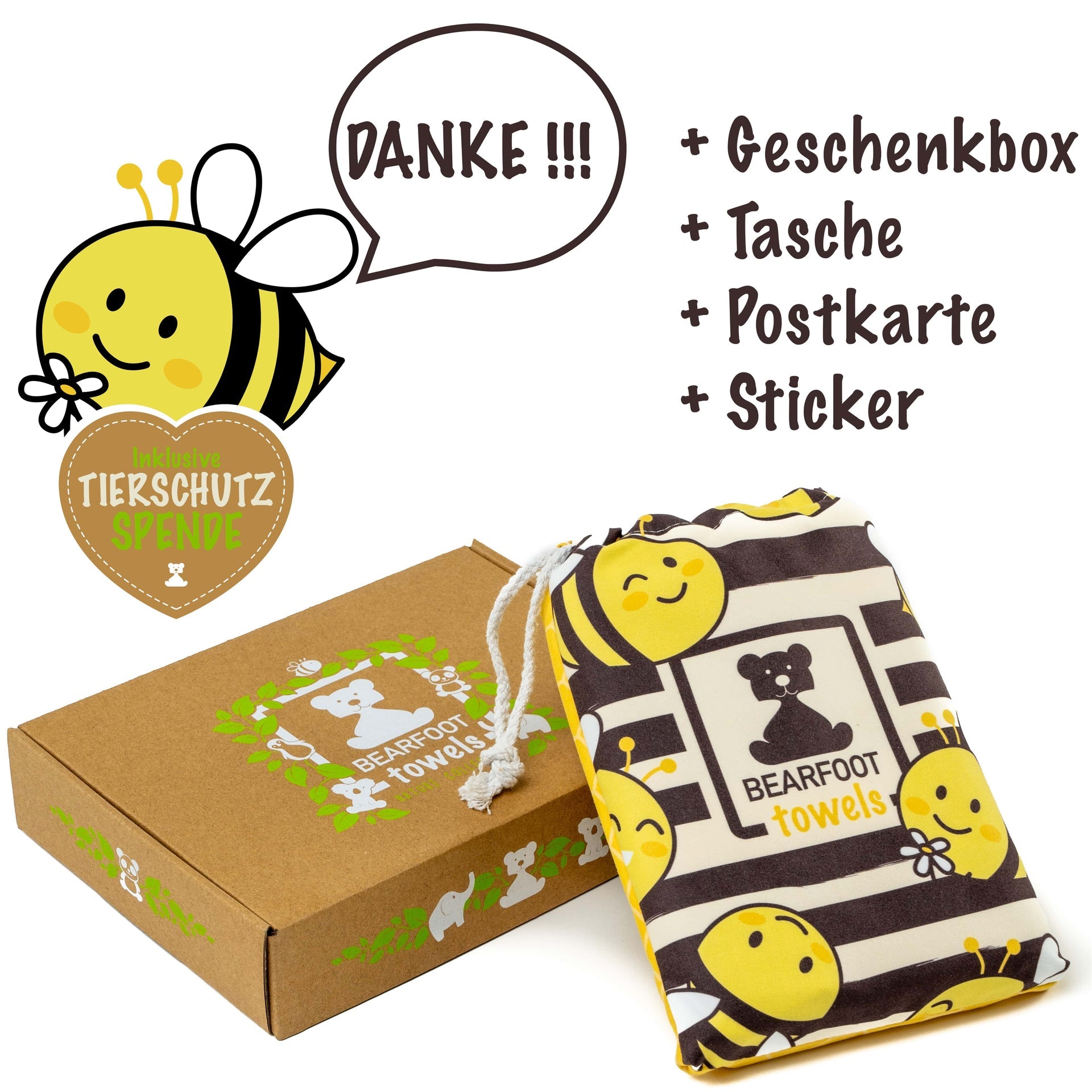 Grande serviette de plage en microfibre - Abeille