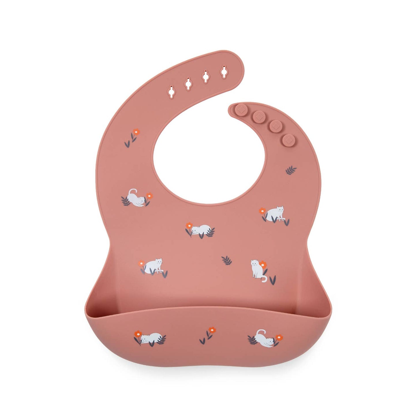 Bavoir en silicone Shayan Chats - Terracotta