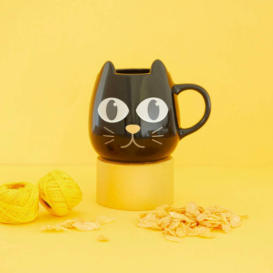 Mug rond Chat noir « Wake up »