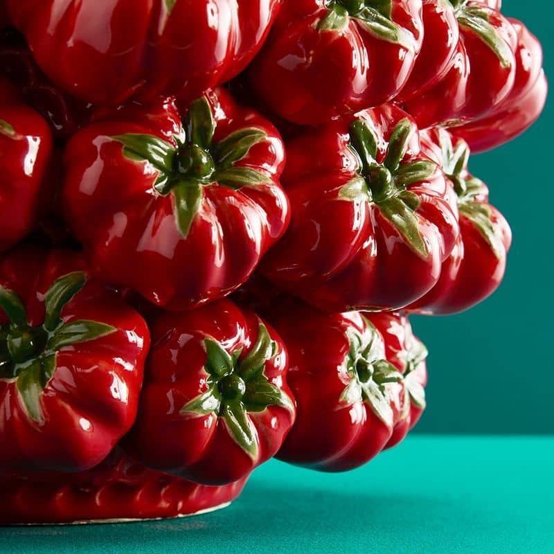 Vase Tomate, Grès Rouge, 33,5 x 32 x 33 cm Fait main