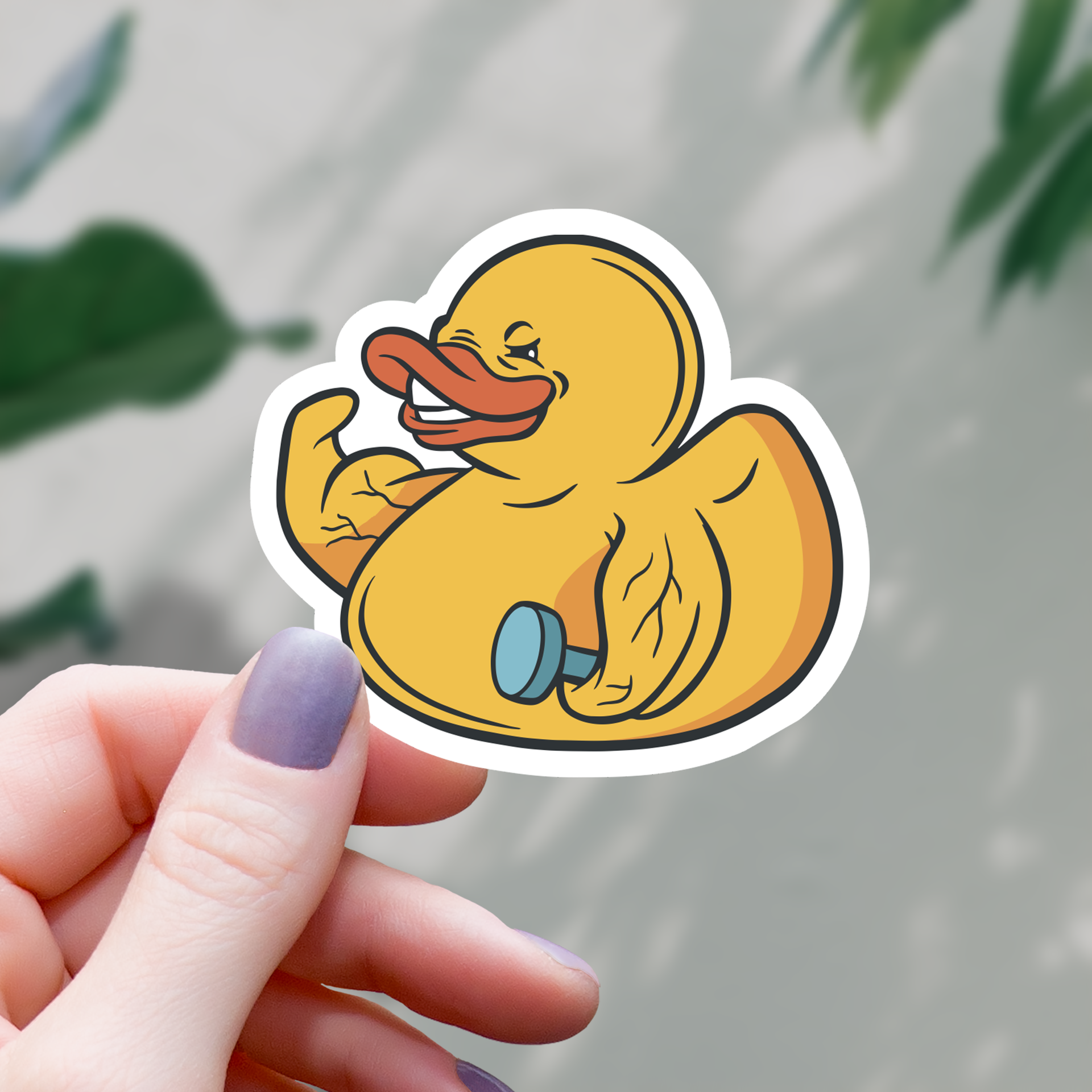 Pato culturista Pegatina