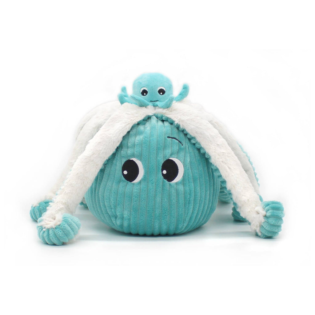 Peluche pieuvre Filou maman et son bébé bleu aqua – Les Ptipotos