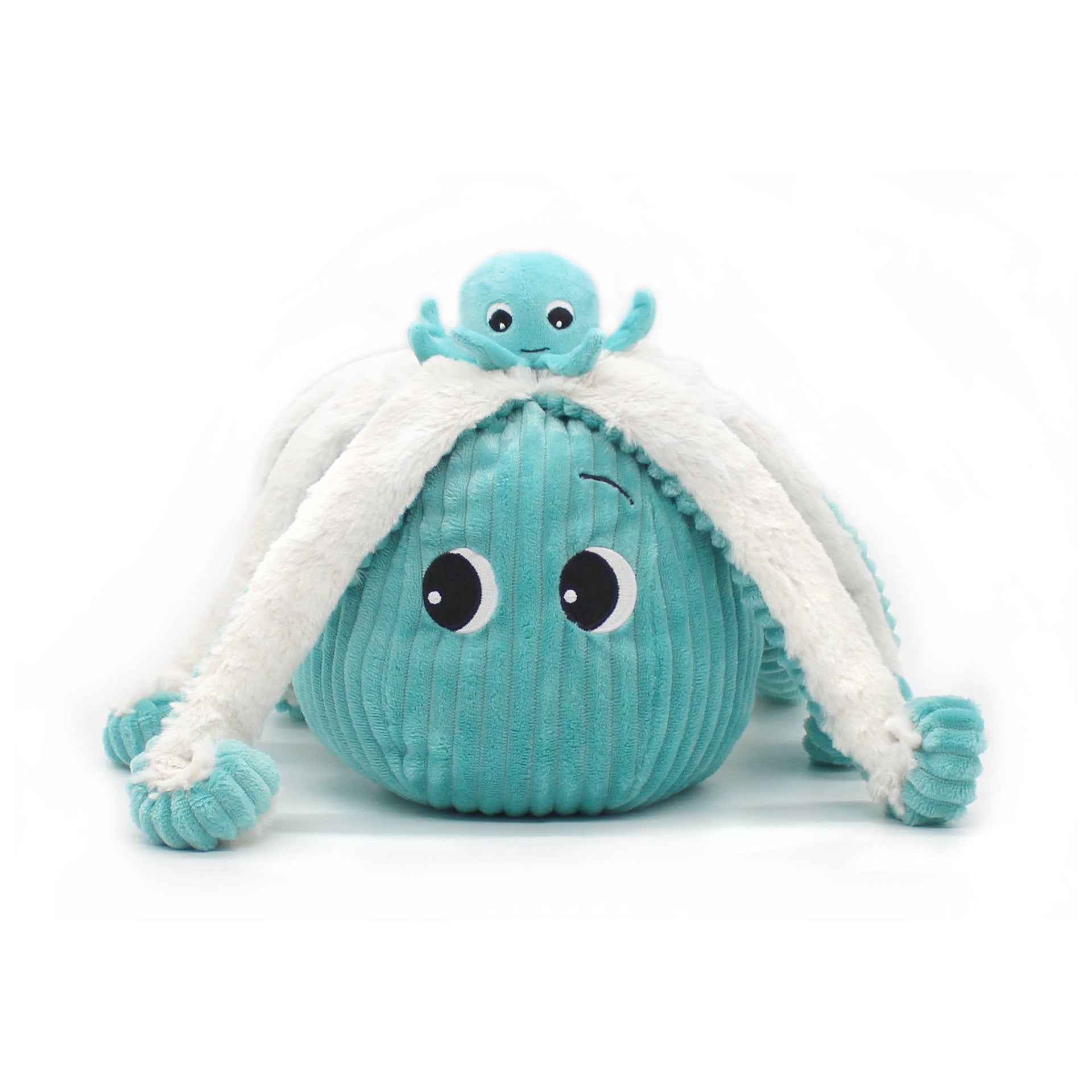 Peluche pieuvre Filou maman et son bébé bleu aqua – Les Ptipotos