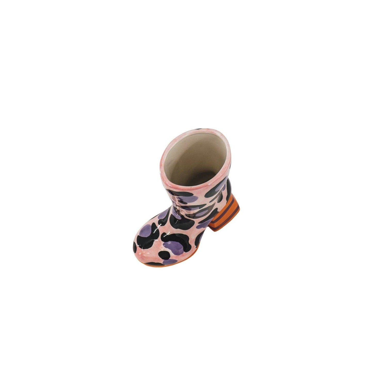Vase Botte Imprimé Léopard- Rose/Orange