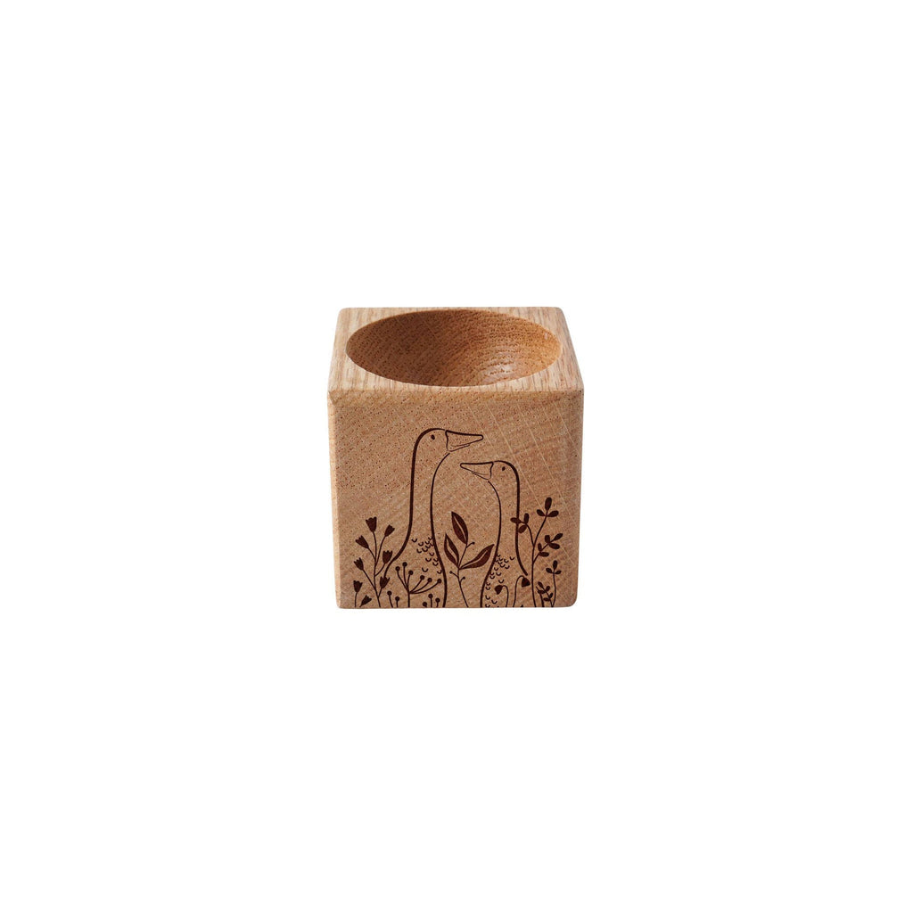Bramble Farm "Indian Runner Ducks" Oak Egg Cup