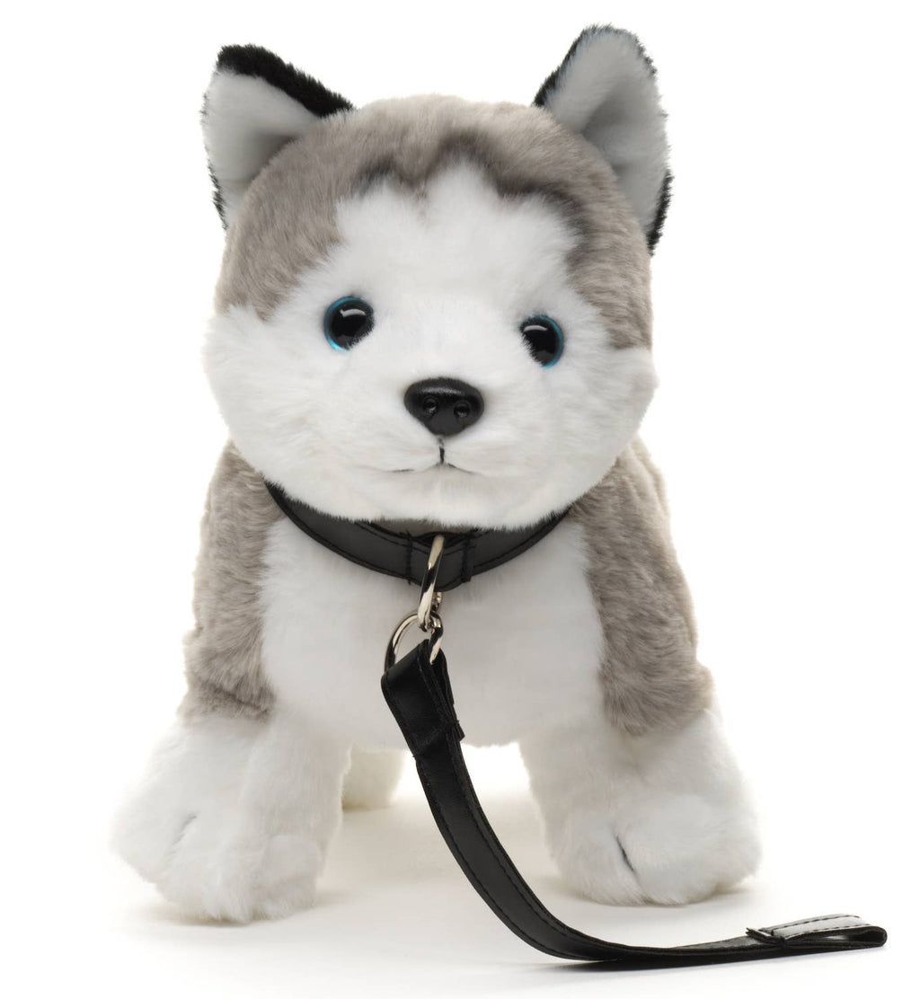 Peluche Husky gris, debout (avec laisse) Uni Toys
