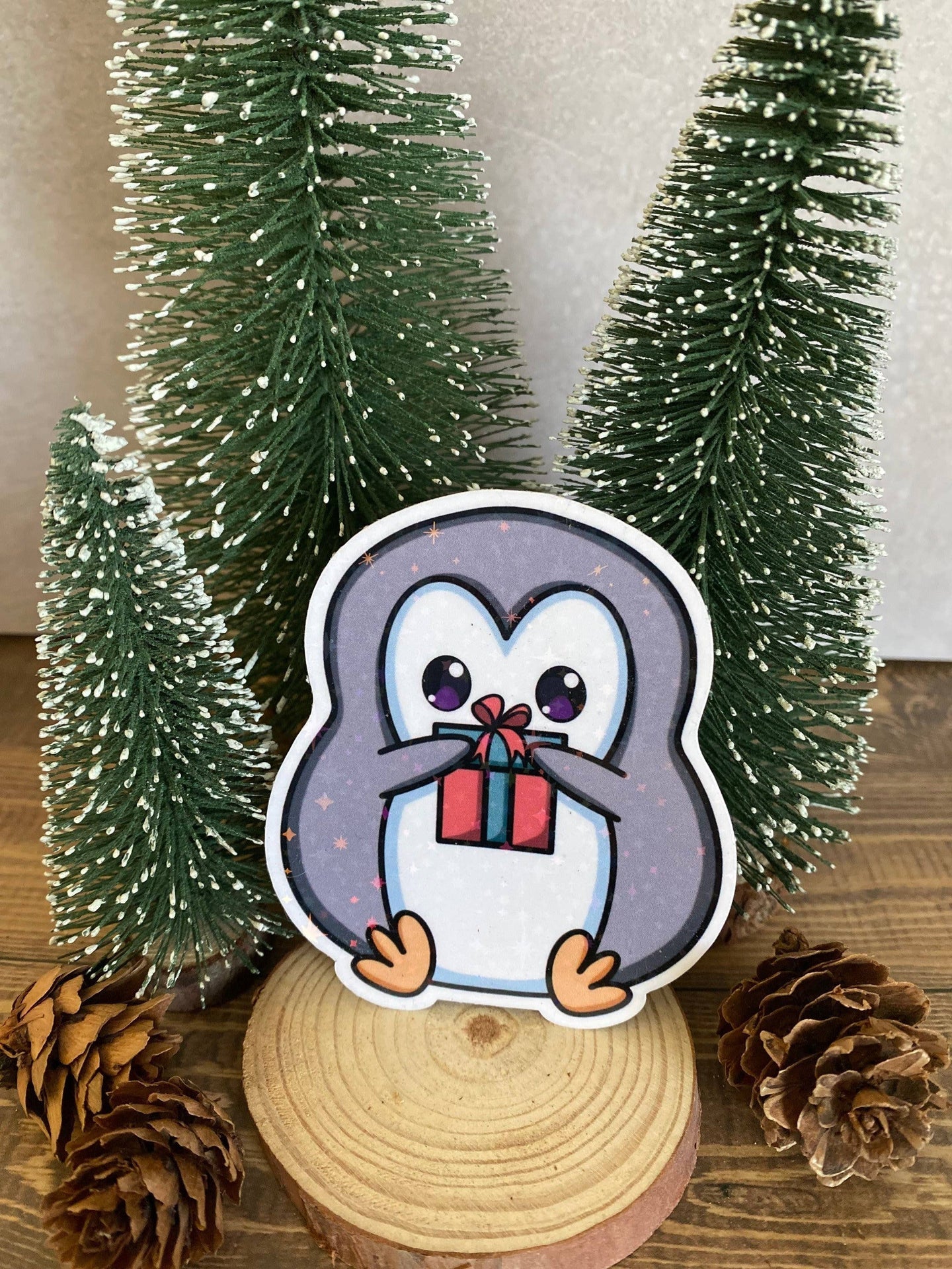 Pinguin Weihnachtsgeschenk Sticker