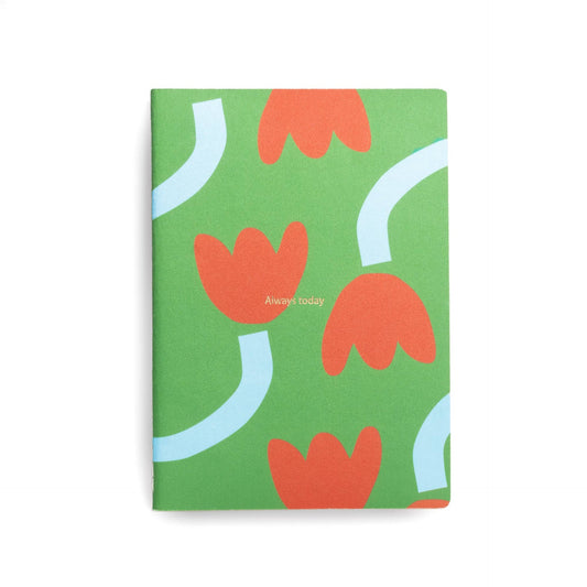 Carnet A5 Tulipes Vert Helio Ferretti Vue 1