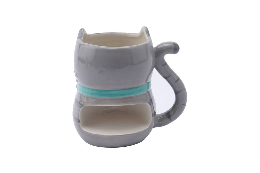 Mug 3D Chaton gris avec compartiment biscuit