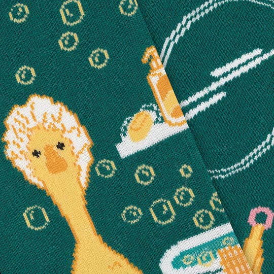 Enten-Socken im Badezimmer