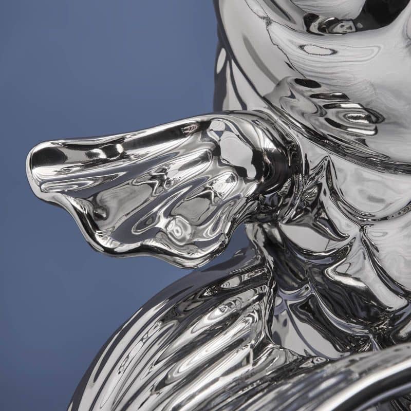 Sculpture/Vase Poisson Blubb, grès argenté