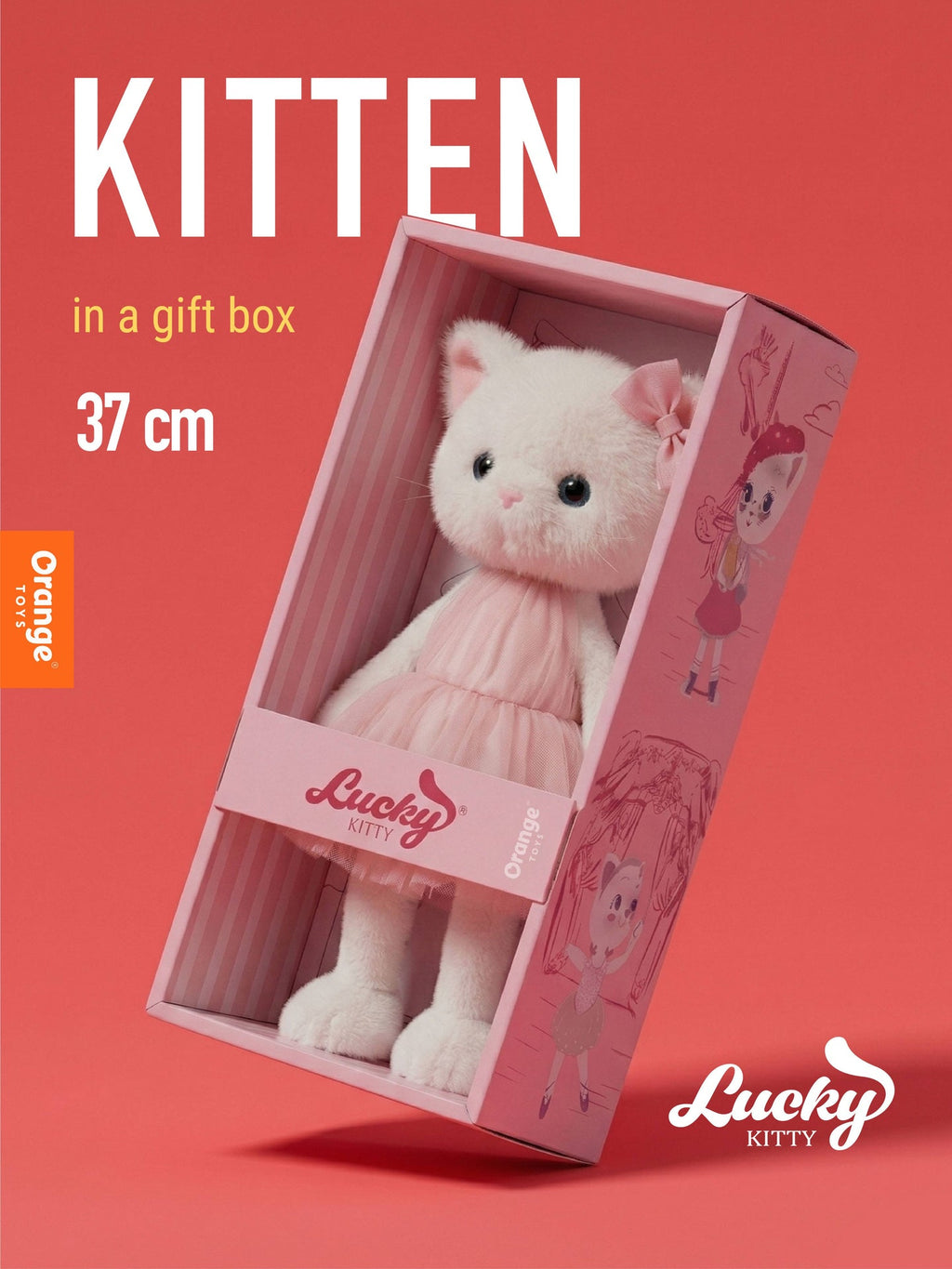 Peluche, Lucky Kitty, Lucky Sophie : Barbe à papa 38 cm 3 ans+