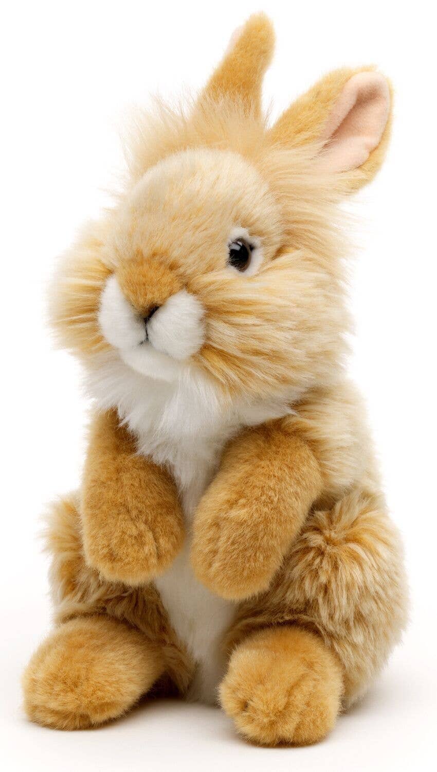 Peluche Lapin angora debout (beige) Uni Toys