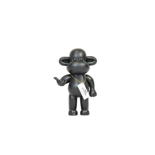 Ornement - Figurine Singe Hang Loose 'La Légende' - Polyrésine - Noir - 20,5x13,5x35cm