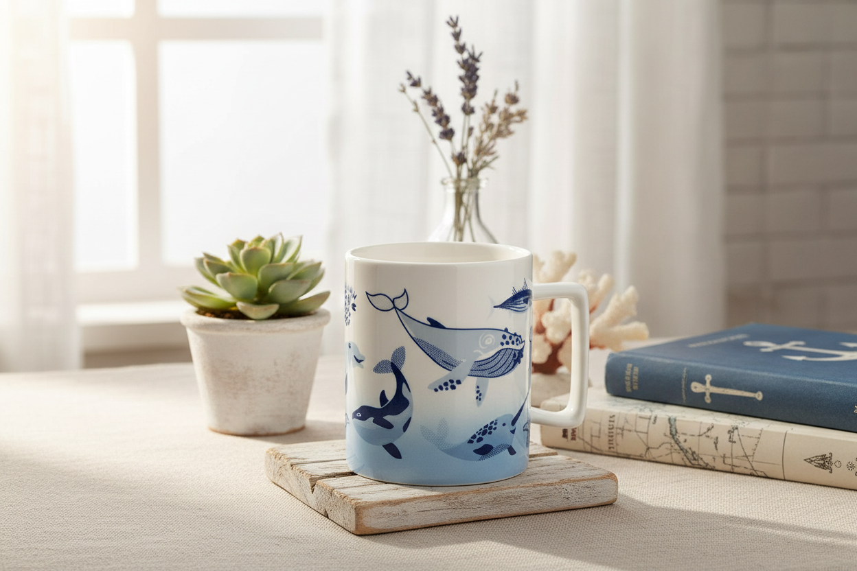 Retro Marine Life Mug (350 ml)