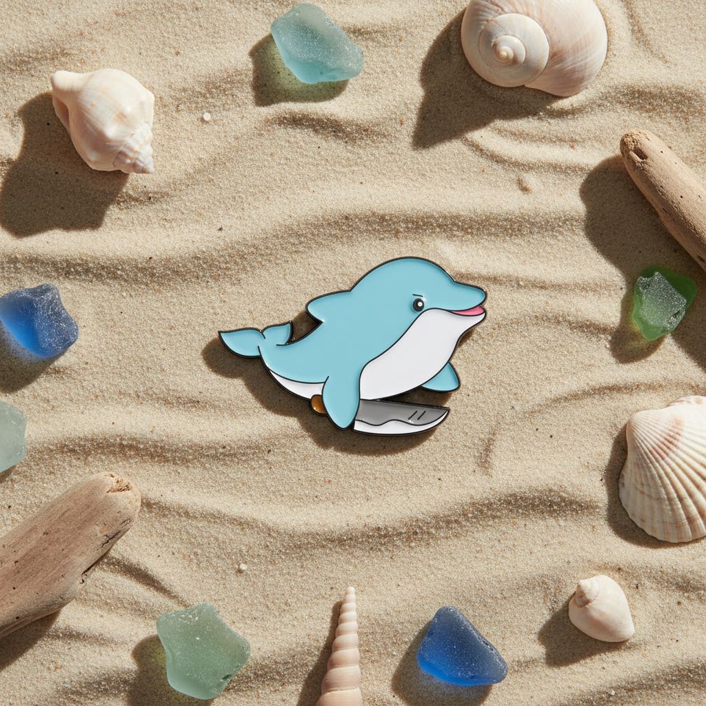 Pins delfin med en kniv