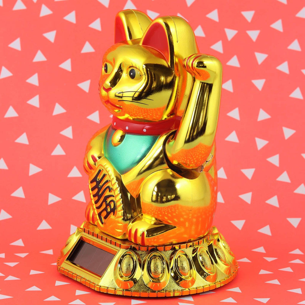 Golden solar lucky cat 18cm