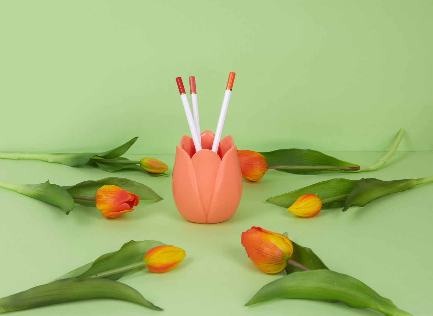 Tulip Pencil Holder - Orange