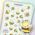 Planches d'autocollants Abeille fleurie