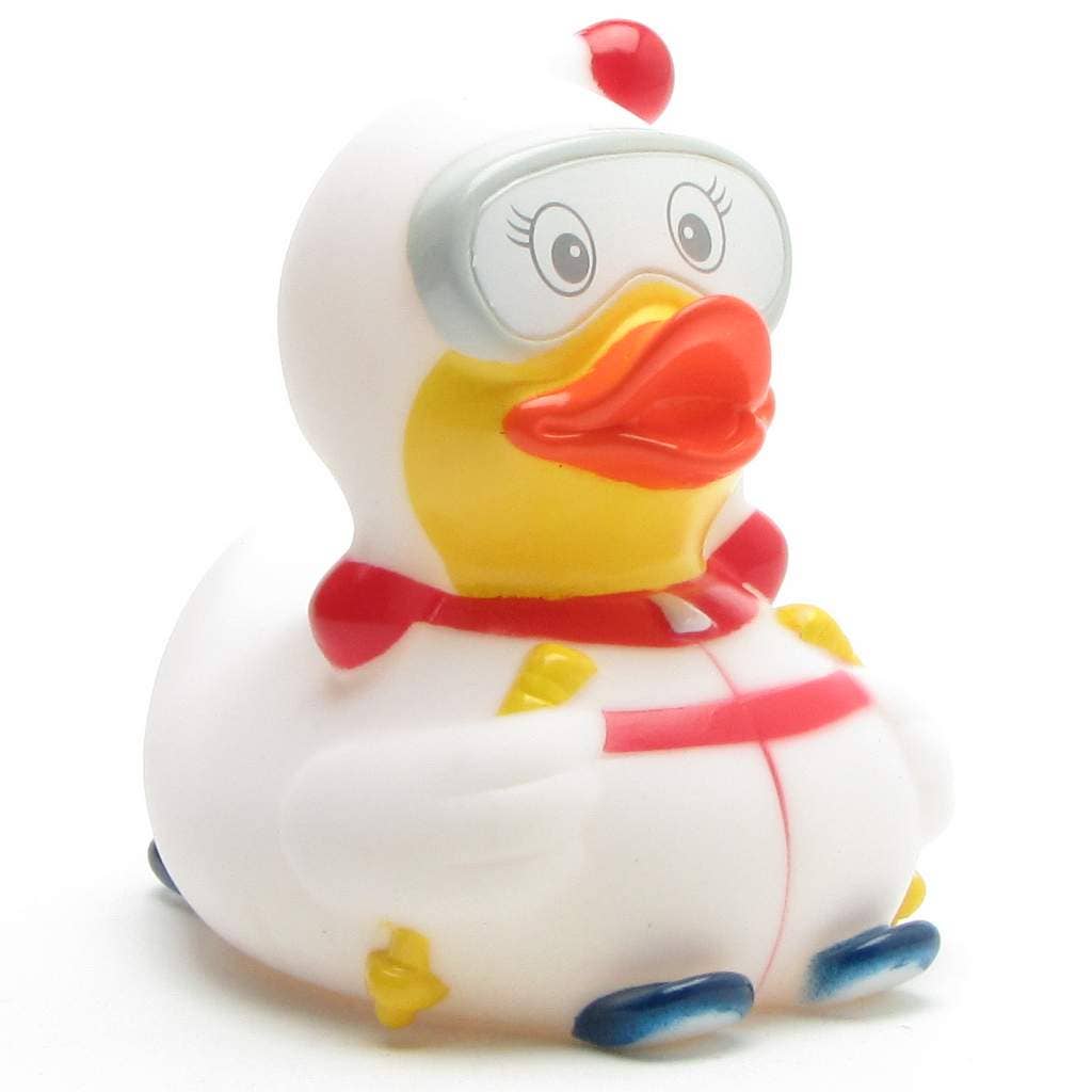 Canard Skieuse Combinaison Blanche Duckshop CoinCaillerie