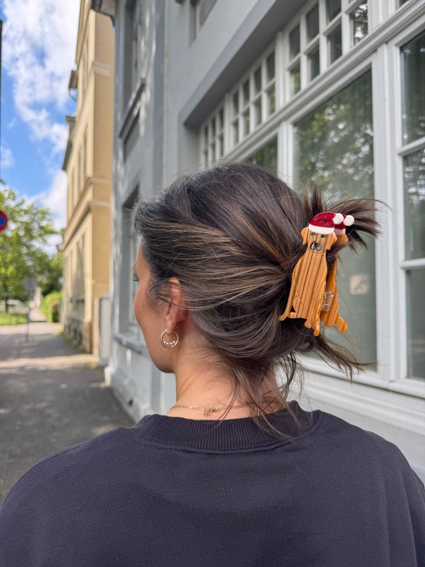 Pince à cheveux Labrador Noël