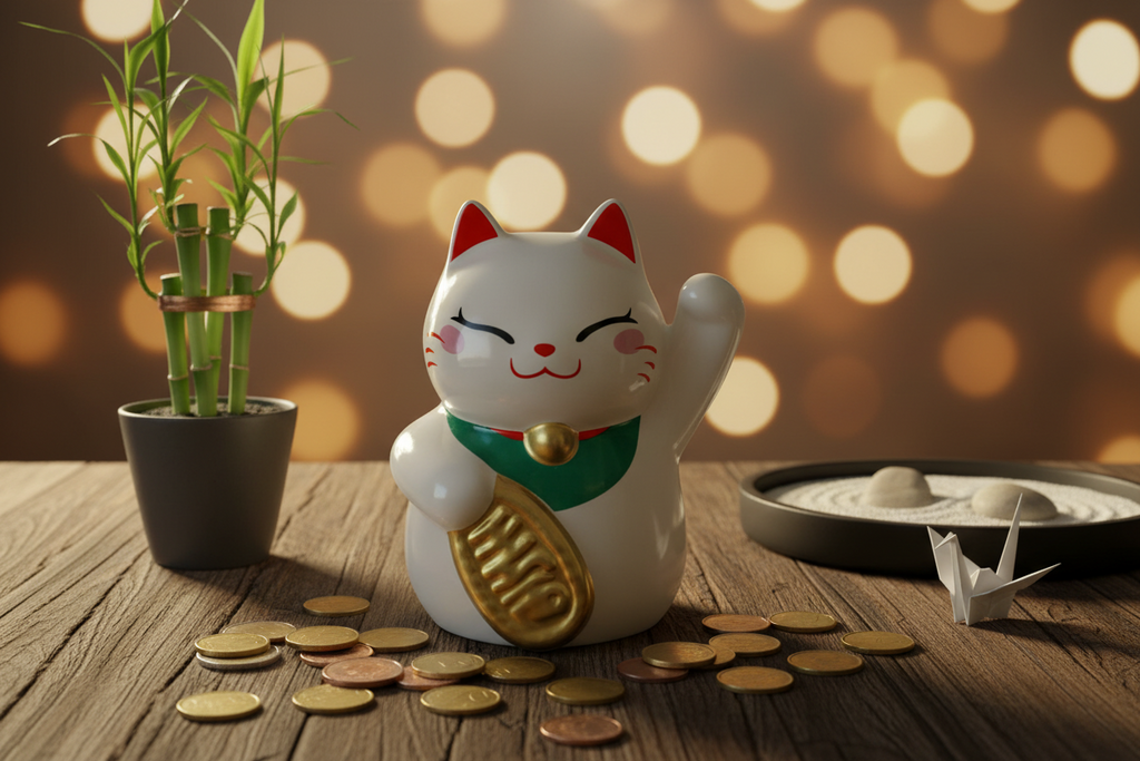 Tirelire Chat Chanceux Blanc
