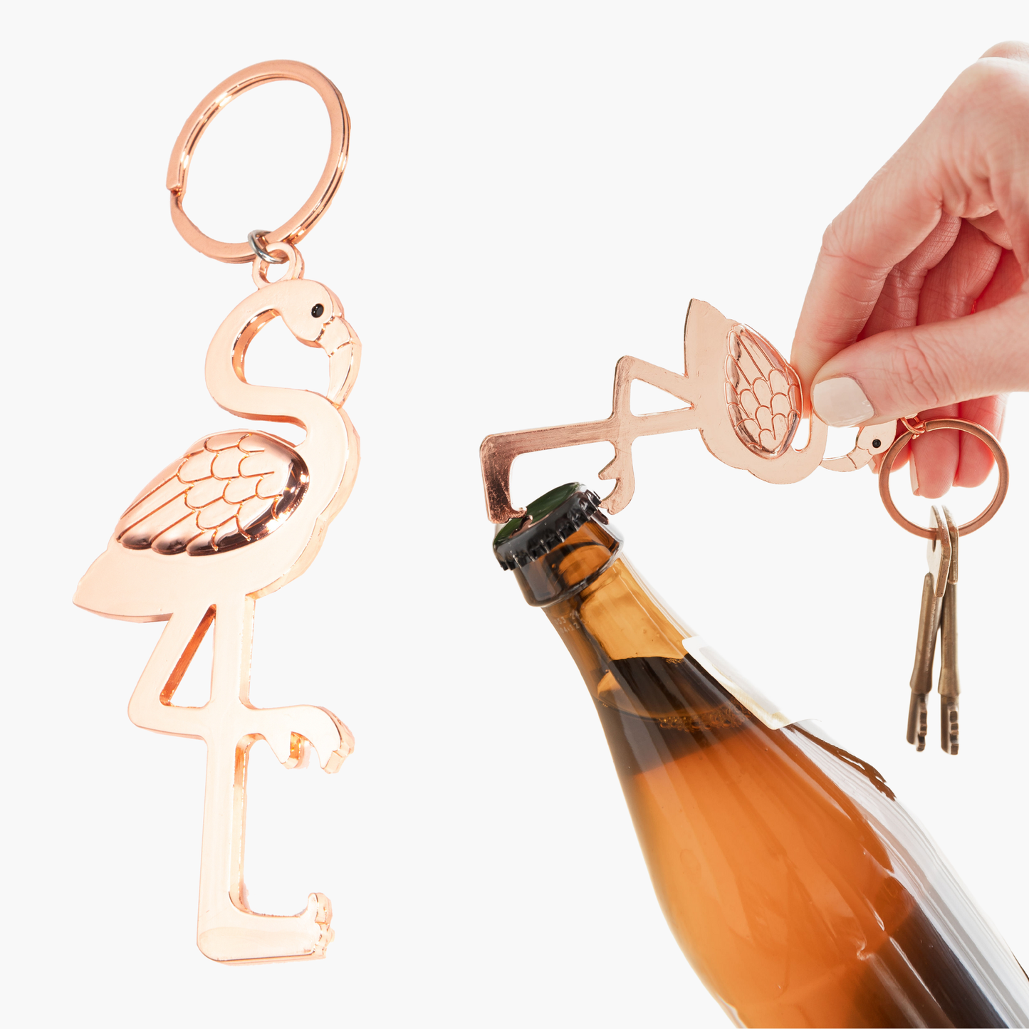 Flamingo Bottle Opener Keychain