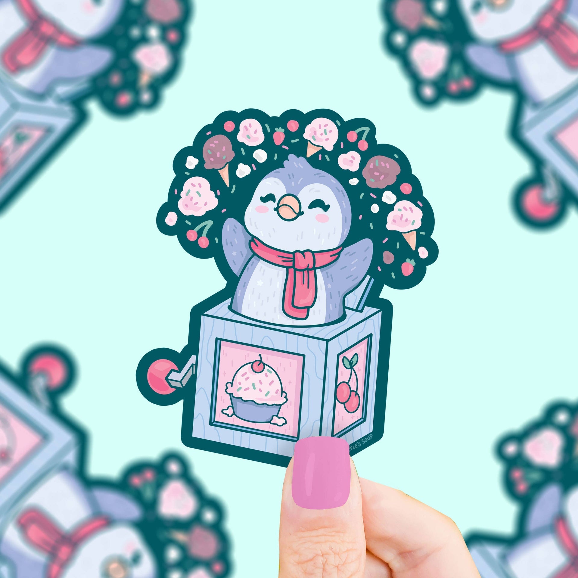 Jack in the Box Eiscreme-Pinguin Sticker