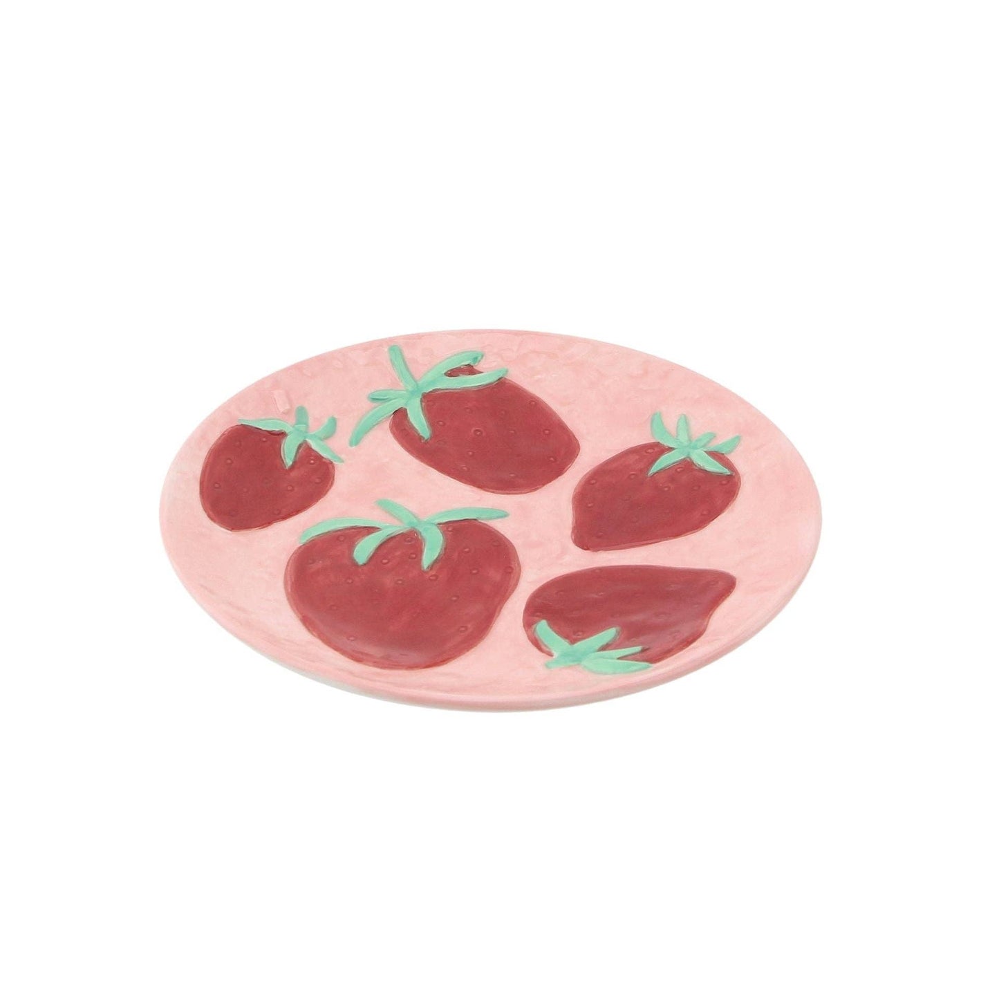 Dekorativer Teller – Erdbeeren – Rosa/Rot – 17,5 x 17,5 x 2 cm