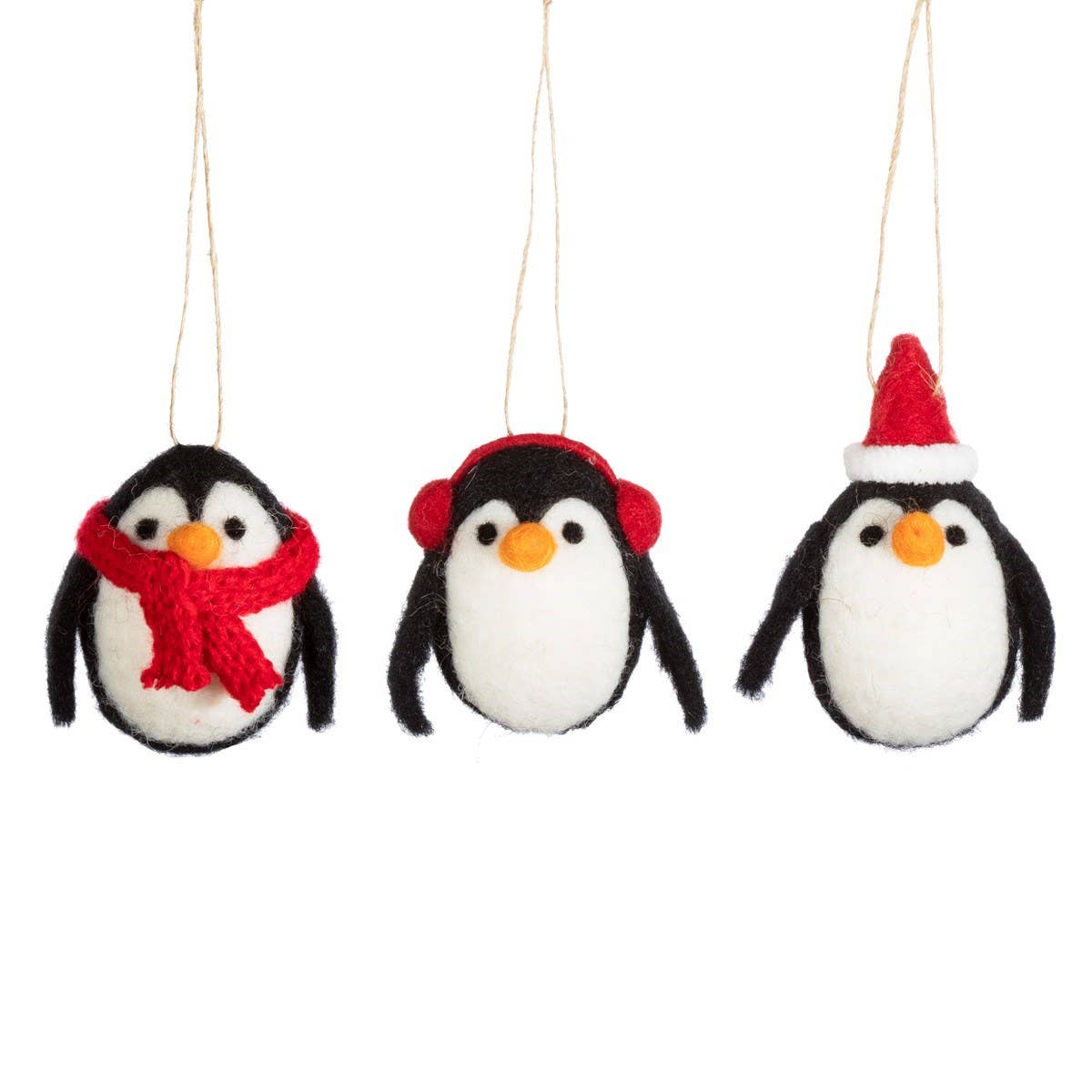 3er-Pack Pinguin-Hängedekorationen aus Filz
