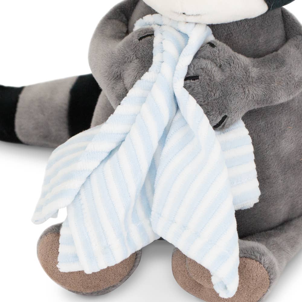 Peluche raton laveur Denny avec serviette 20 cm