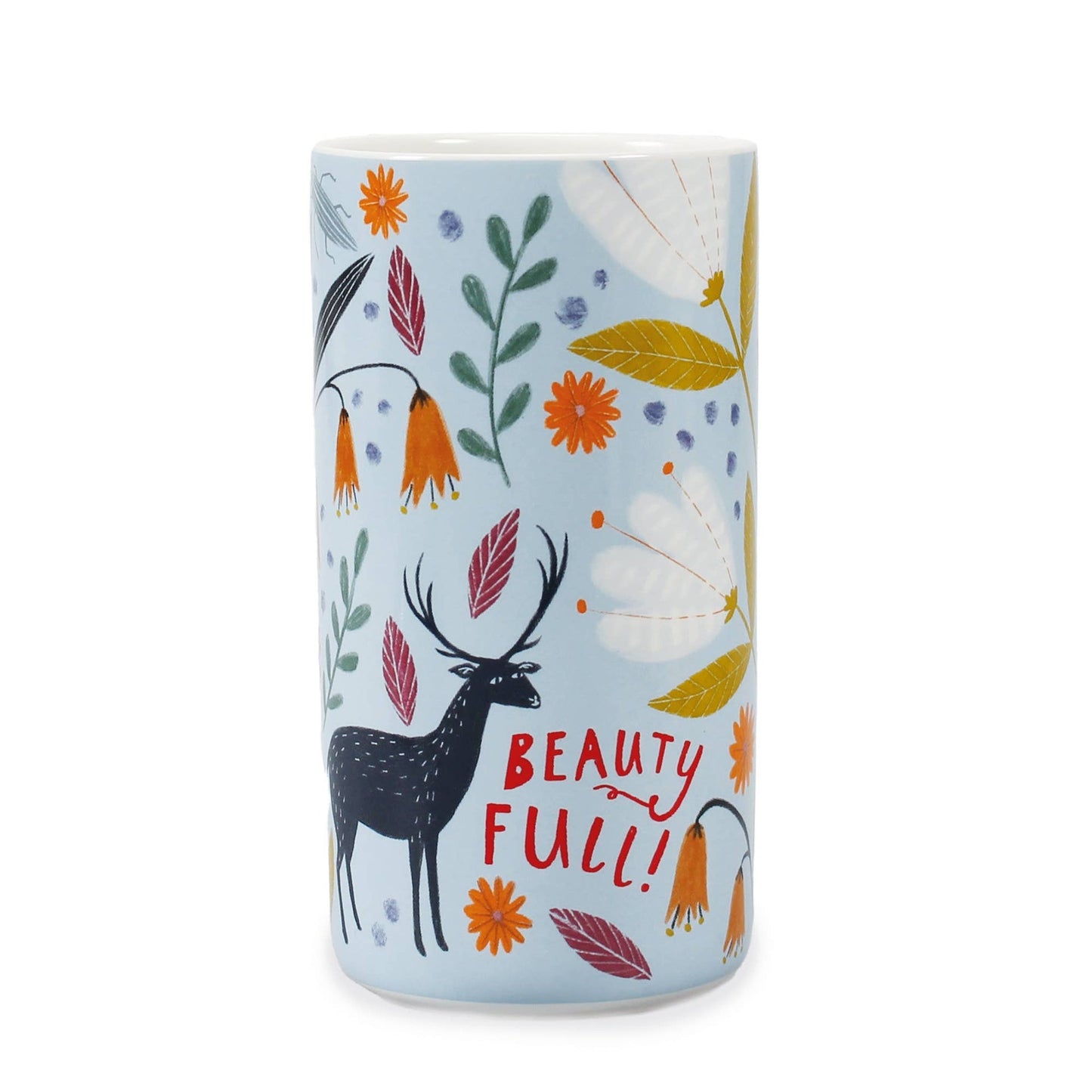 Vase en céramique à motif floral scandinave avec animaux
