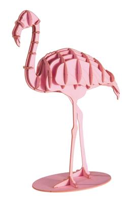 3D Paper Model of a Flamant, pink flamingo design measuring 8.5x12.5x4cm, perfect for creative enthusiasts!