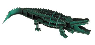 3D Paper Model: CROCODILLE 15x4x6,5cm, en sachet 10,5x21x0,5cm