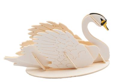 3D Paper Model of a swan (Cygne) measuring 8x3.5x4.5cm, perfect for crafting enthusiasts.